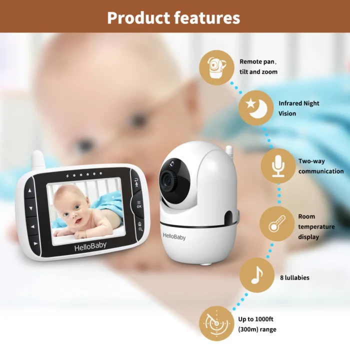 HelloBaby HB65 Wireless Video Baby Monitor